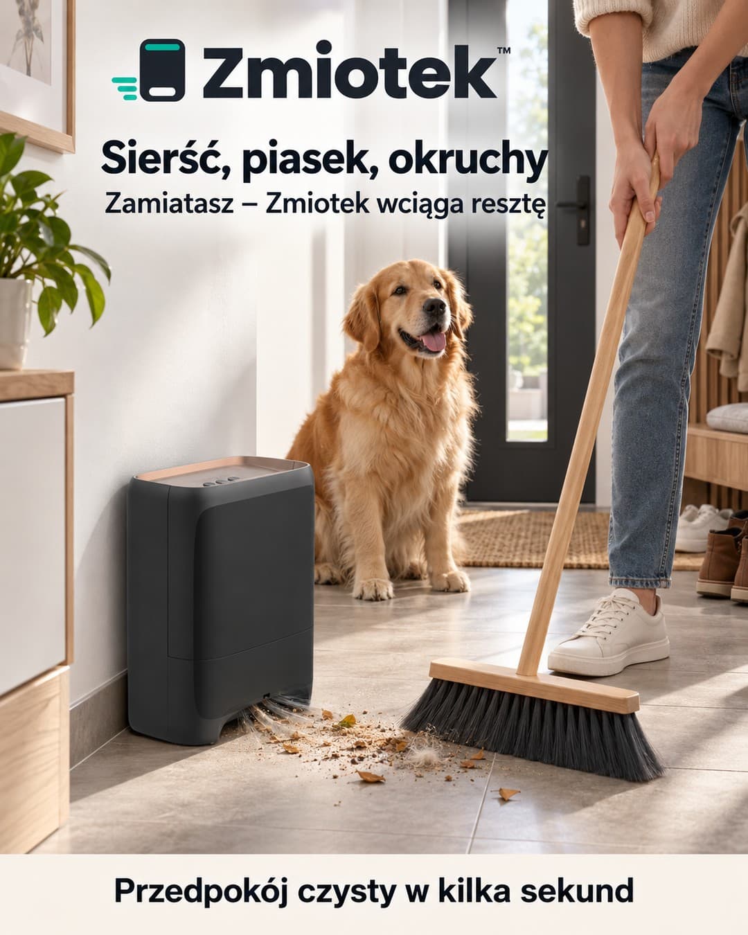 Zmiotek™ – automatyczna szufelka z odkurzaczem