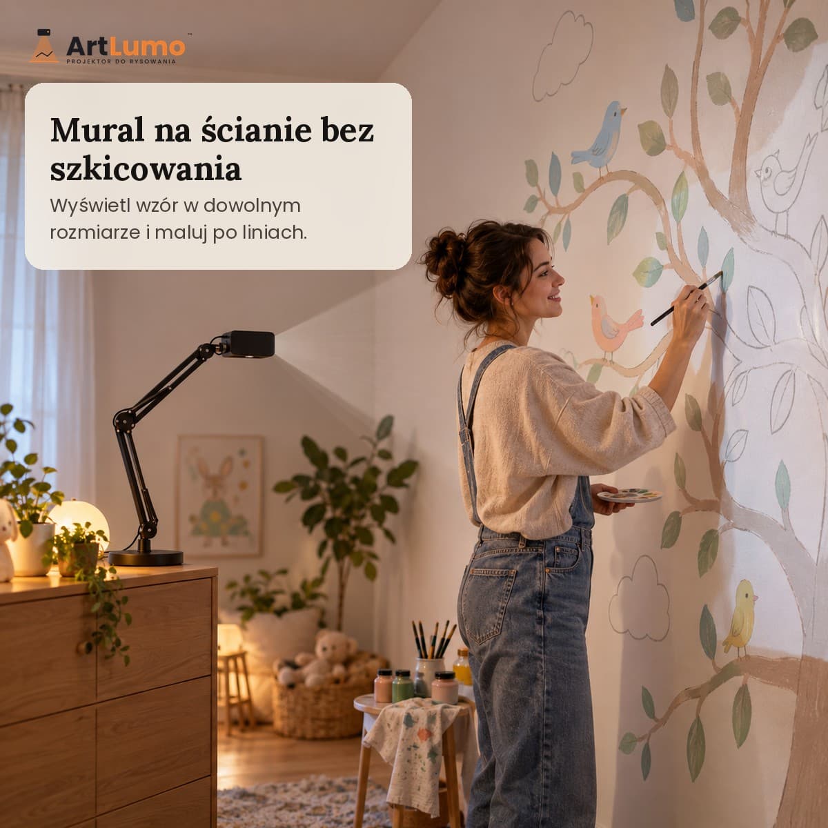ArtLumo™ – projektor do rysowania i odrysowywania z ramieniem 360°
