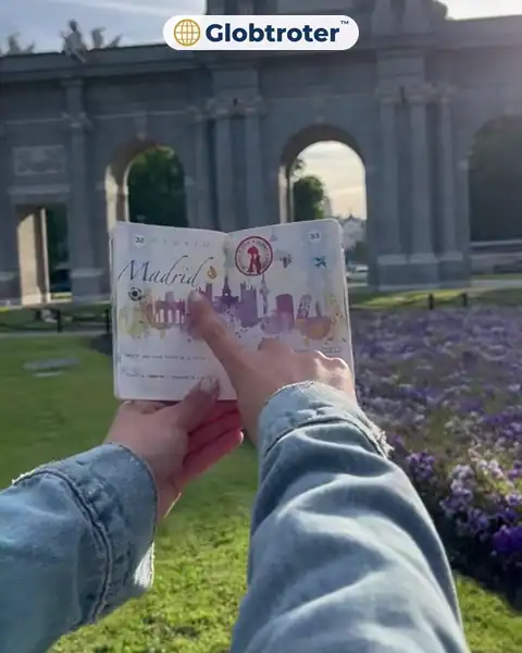Globtroter™ – paszport podróżnika z naklejkami krajów i ukrytymi grafikami UV