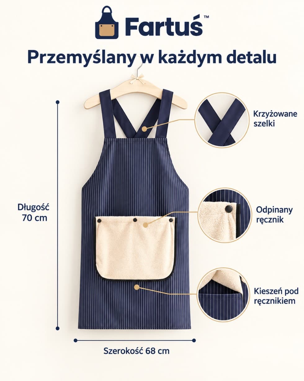 Fartuś™ – wodoodporny fartuch kuchenny z ręcznikiem do rąk