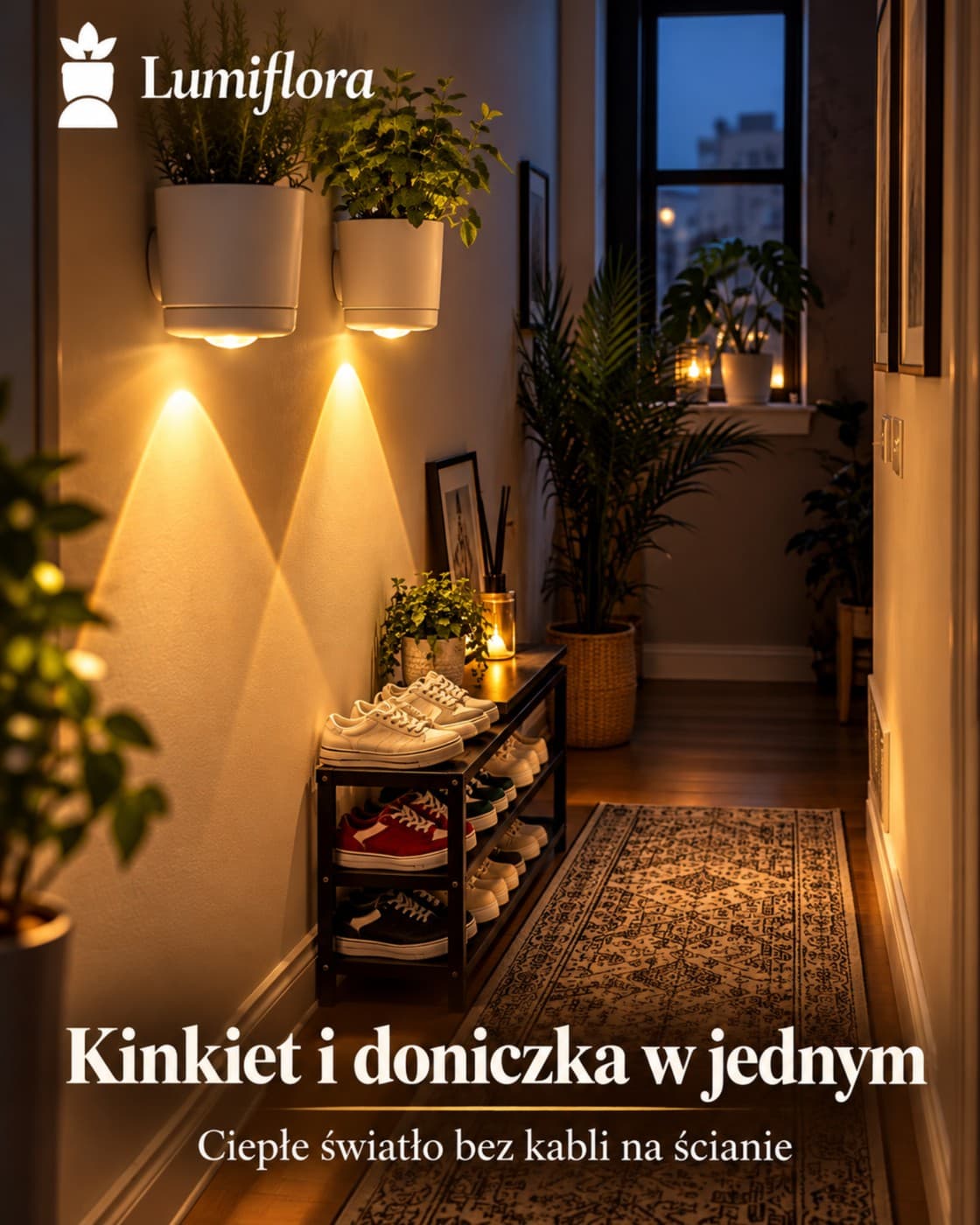 Lumiflora™ – doniczka ścienna z lampką LED na pilota