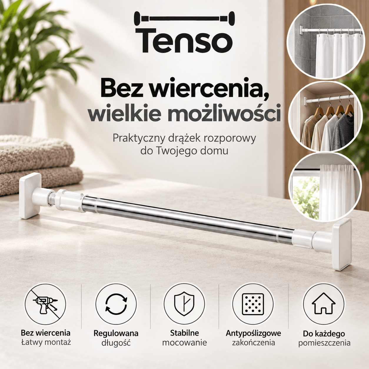 Tenso™ – regulowany drążek rozporowy bez wiercenia