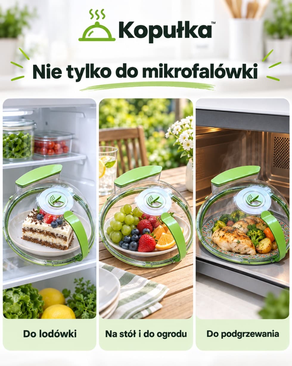 Kopułka™ – pokrywka do mikrofalówki z funkcją parowania