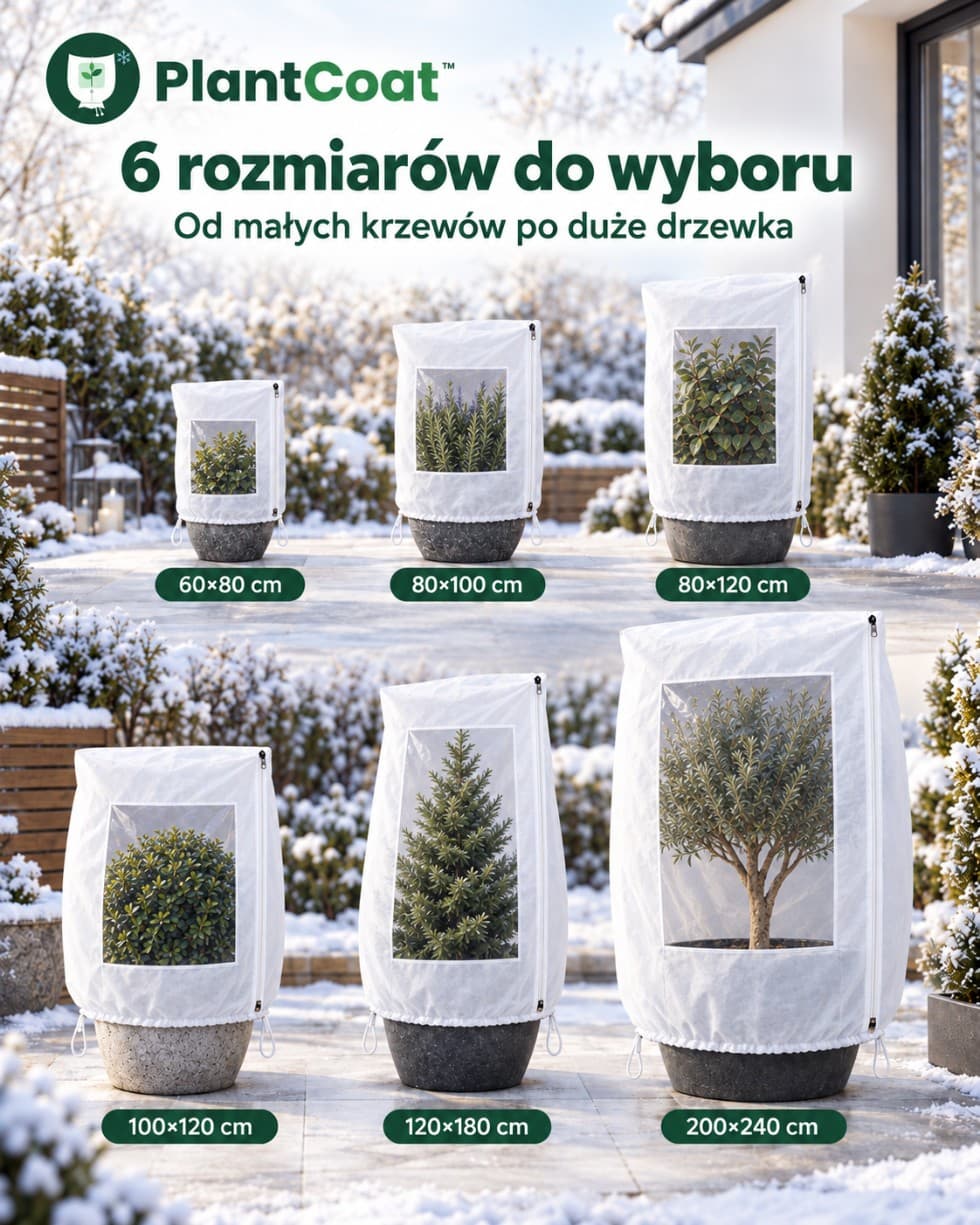PlantCoat™ – zimowy pokrowiec na rośliny z okienkiem