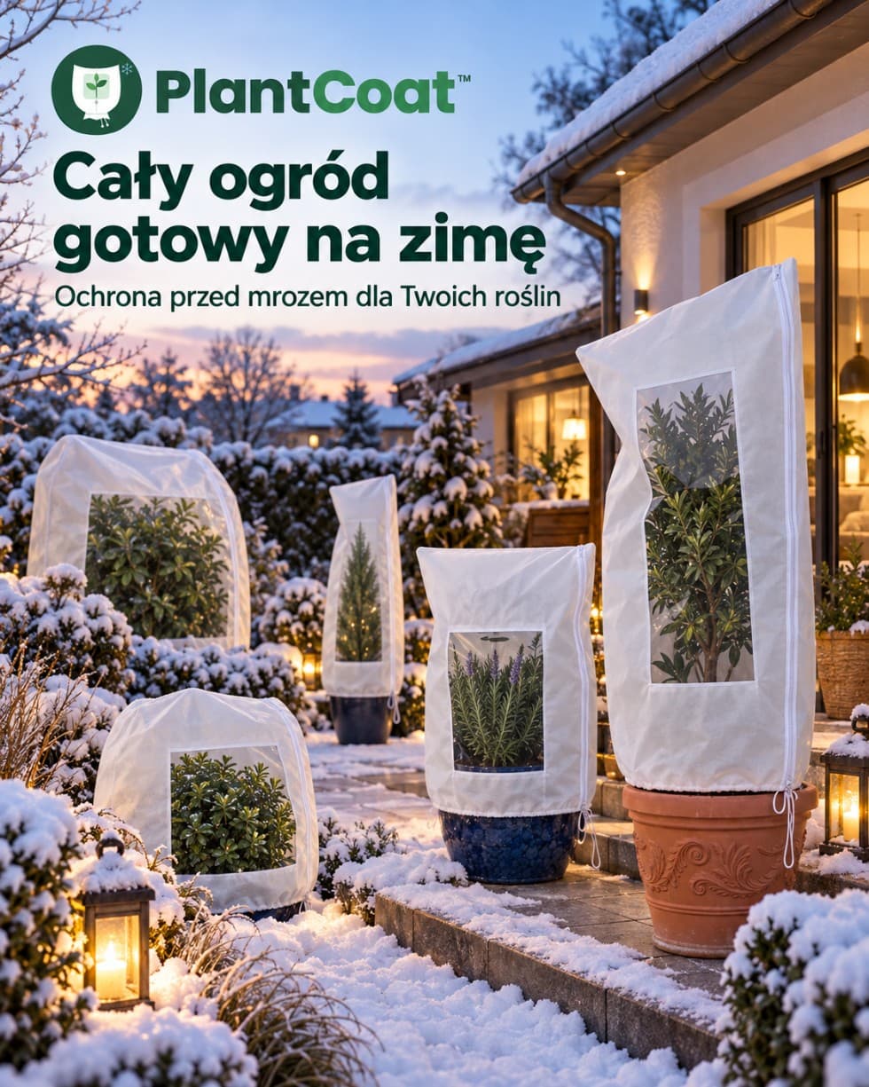 PlantCoat™ – zimowy pokrowiec na rośliny z okienkiem