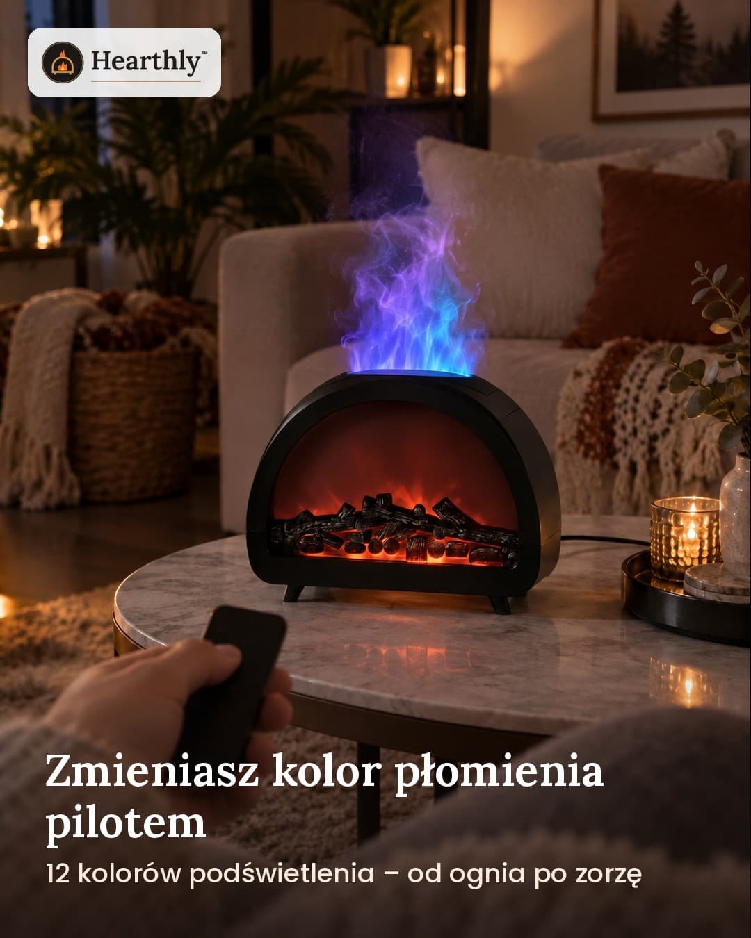 Hearthly™ – nawilżacz powietrza z efektem kominka