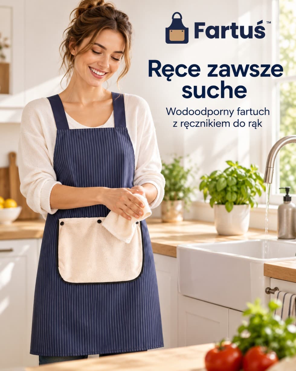 Fartuś™ – wodoodporny fartuch kuchenny z ręcznikiem do rąk