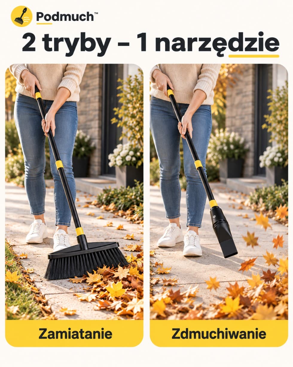 Podmuch™ – miotła z wbudowaną dmuchawą akumulatorową