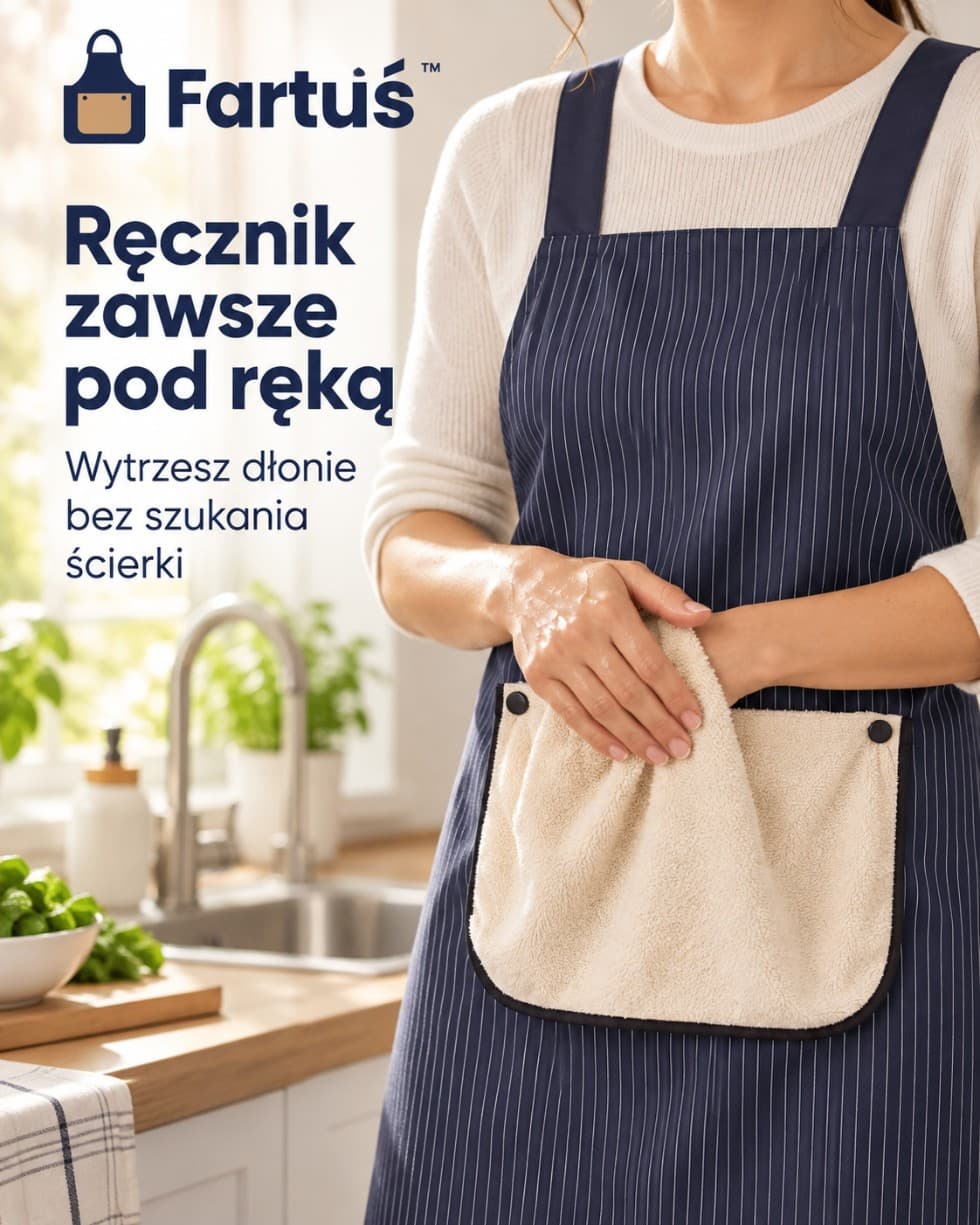 Fartuś™ – wodoodporny fartuch kuchenny z ręcznikiem do rąk