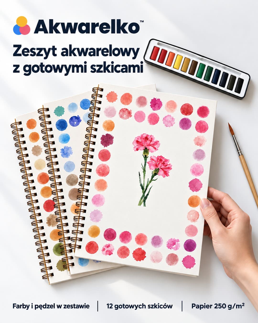 Akwarelko™ – zeszyt akwarelowy z gotowymi szkicami