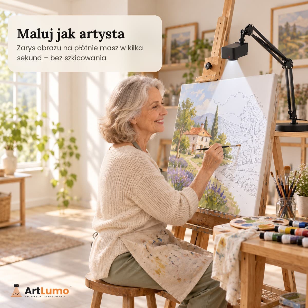 ArtLumo™ – projektor do rysowania i odrysowywania z ramieniem 360°