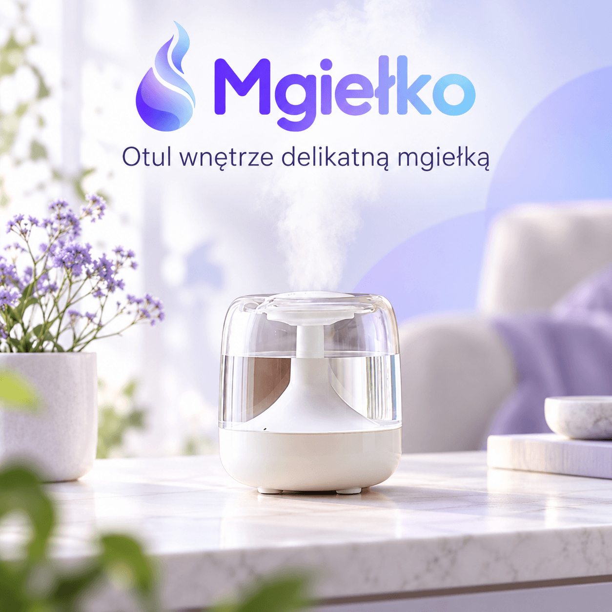 Mgiełko™ – nawilżacz powietrza z kolorowym podświetleniem LED