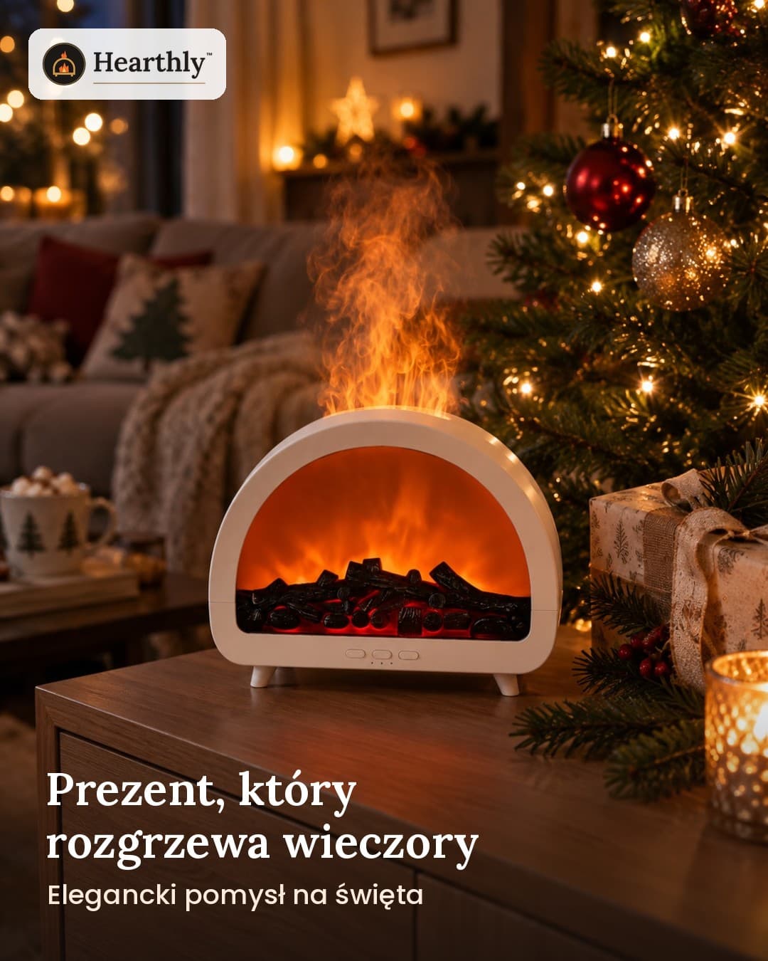 Hearthly™ – nawilżacz powietrza z efektem kominka