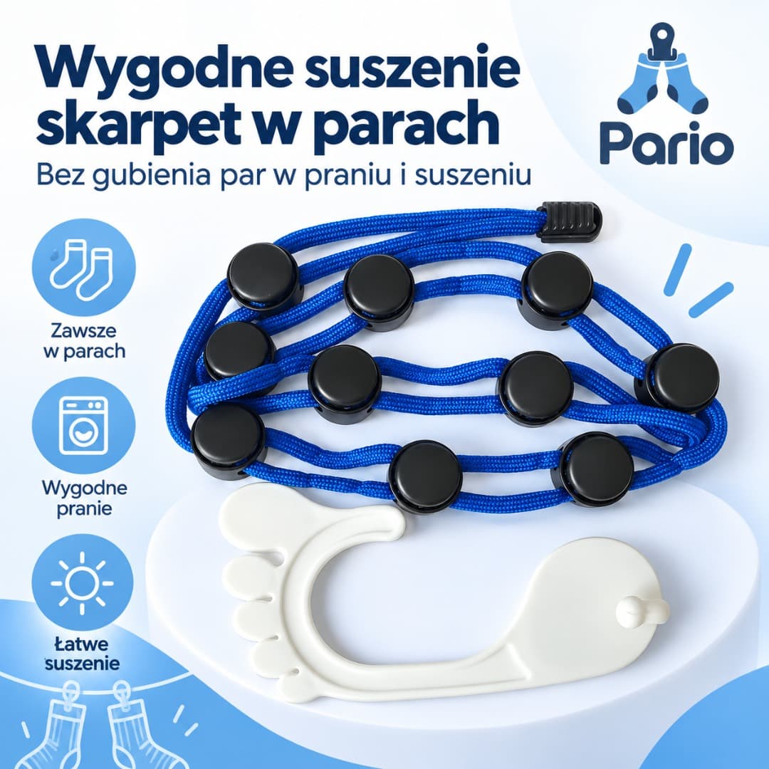Pario™ – sznurek do prania i suszenia skarpet