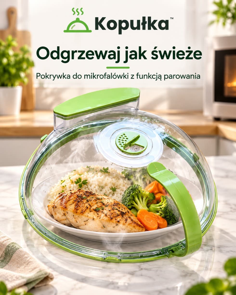 Kopułka™ – pokrywka do mikrofalówki z funkcją parowania