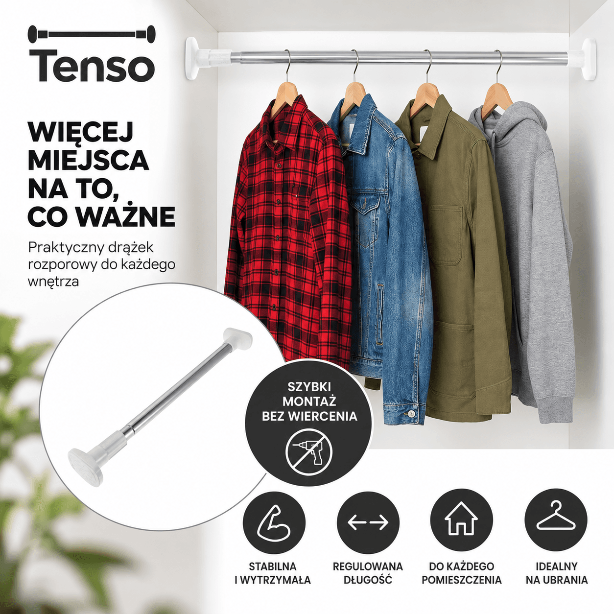 Tenso™ – regulowany drążek rozporowy bez wiercenia