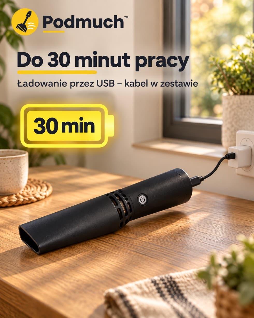Podmuch™ – miotła z wbudowaną dmuchawą akumulatorową