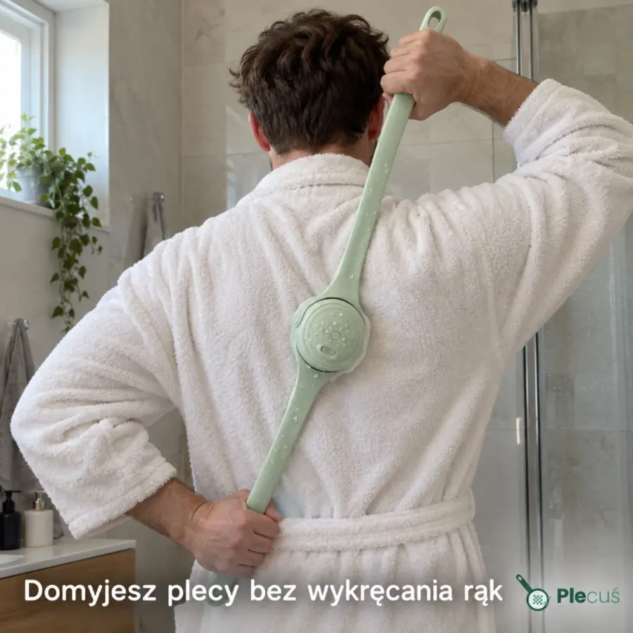 Plecuś™ – elektryczna szczotka do pleców i ciała z 4 końcówkami