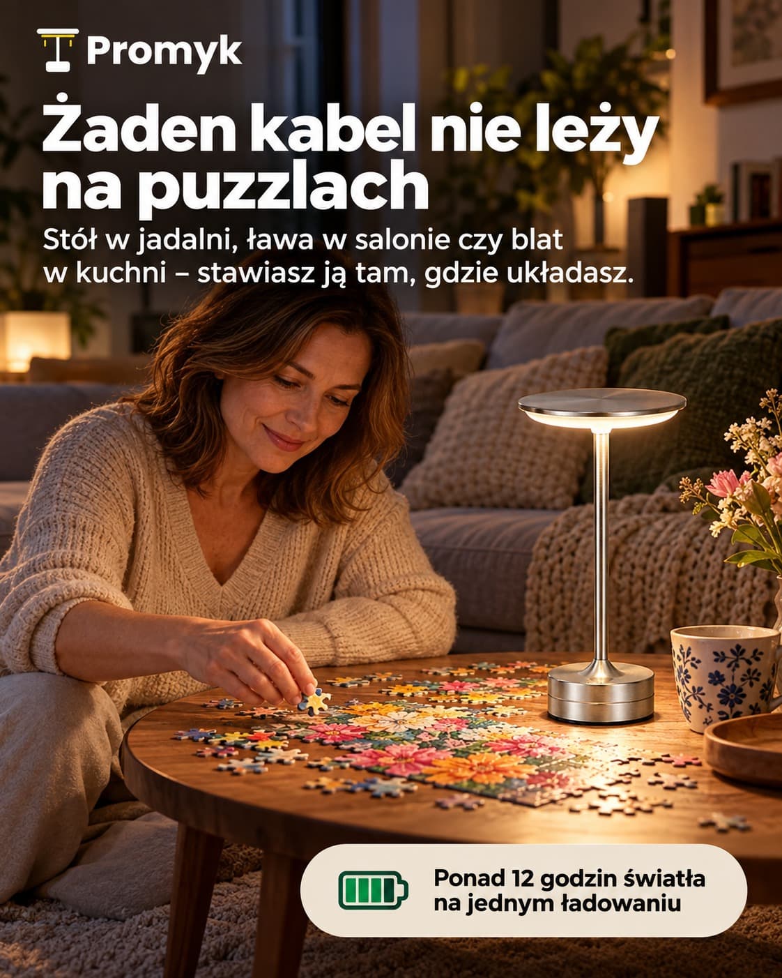 Promyk™ – bezprzewodowa lampka do układania puzzli