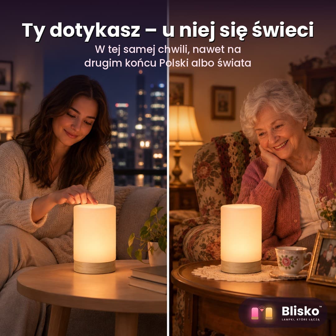 Blisko™ – lampki przyjaźni na odległość, dotykowe, WiFi (zestaw 2 szt.)
