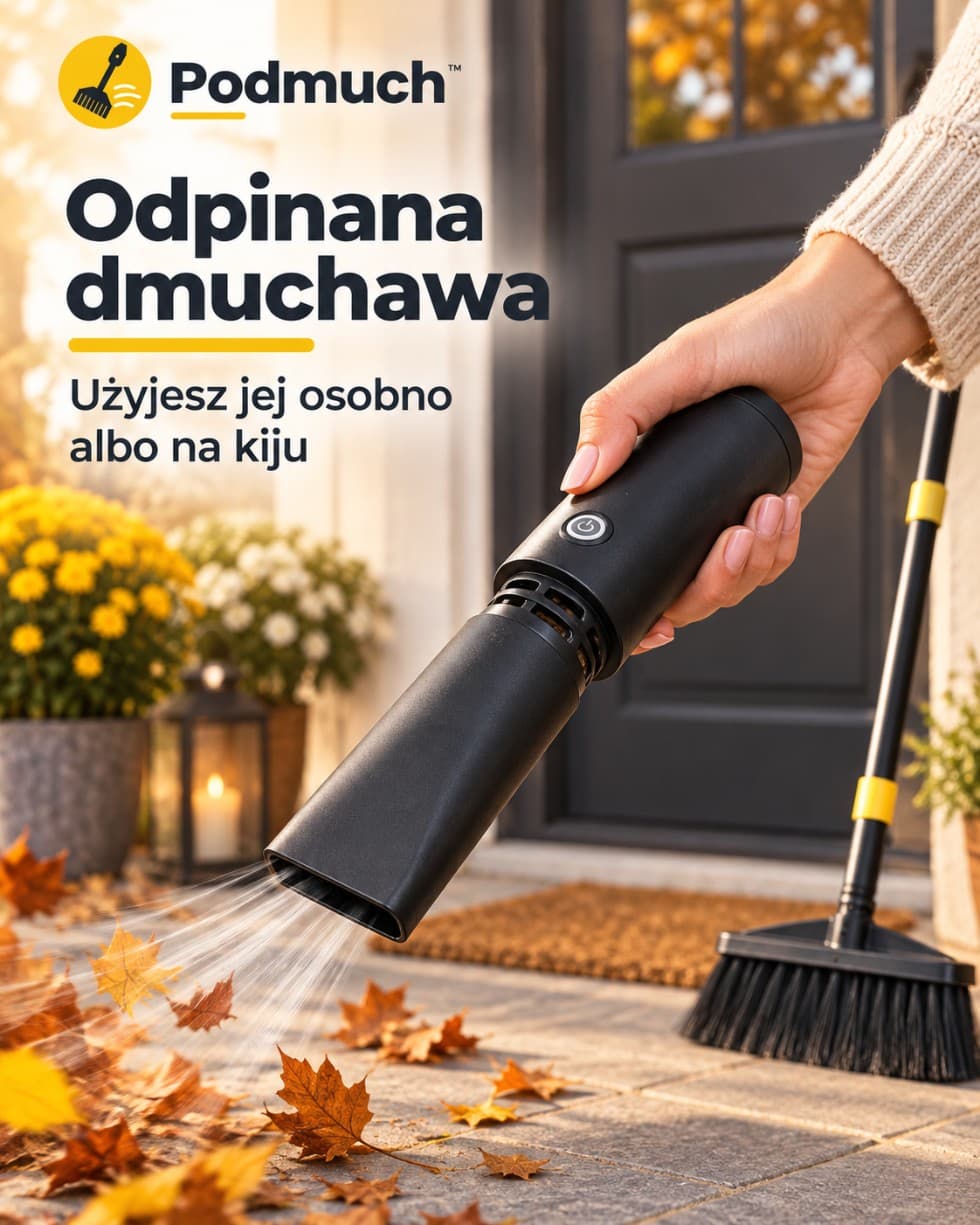 Podmuch™ – miotła z wbudowaną dmuchawą akumulatorową