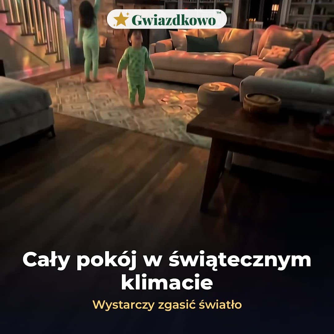 Gwiazdkowo™ – świąteczny projektor na sufit z obrotową podstawą 360°