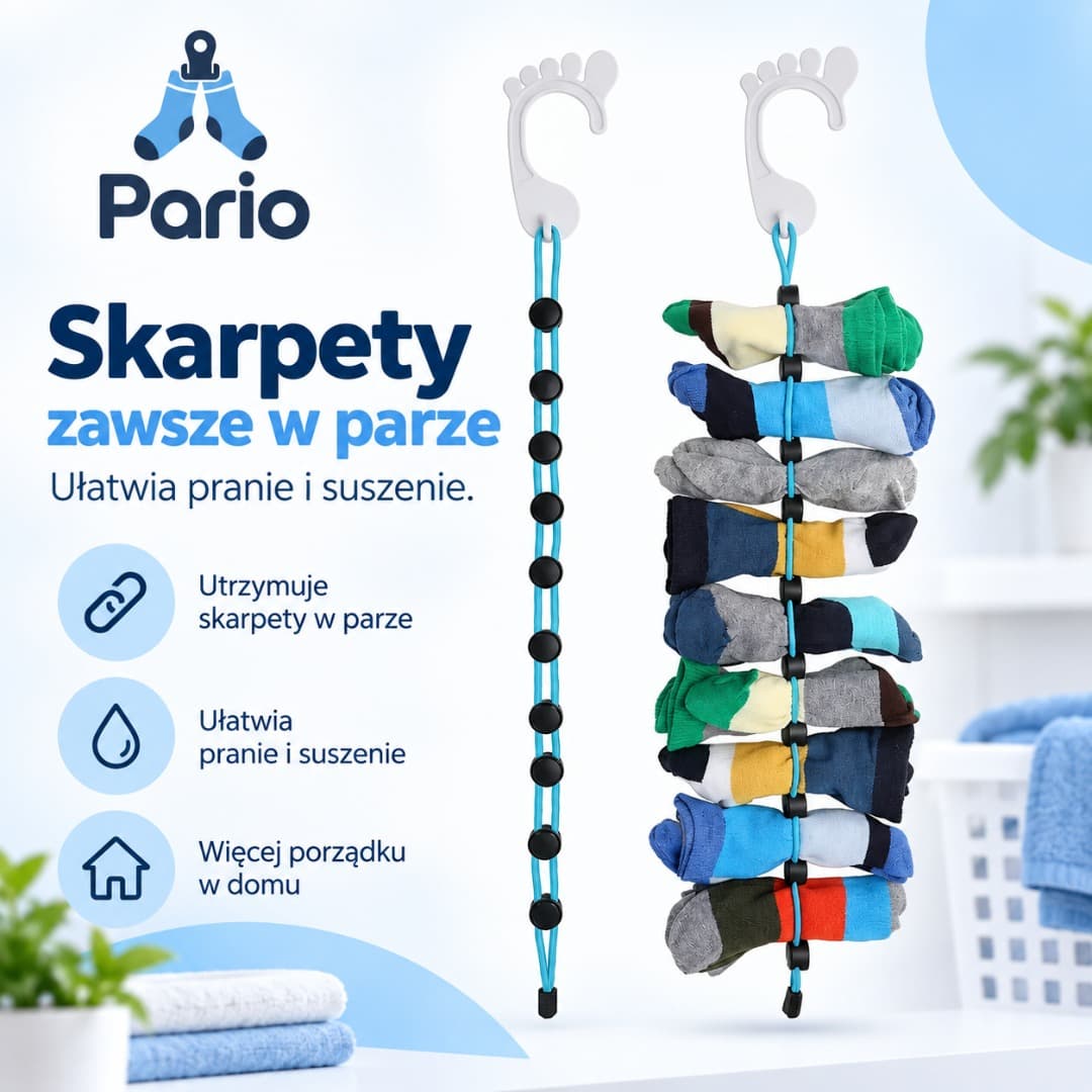 Pario™ – sznurek do prania i suszenia skarpet