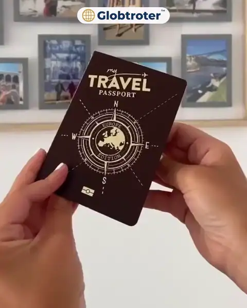 Globtroter™ – paszport podróżnika z naklejkami krajów i ukrytymi grafikami UV