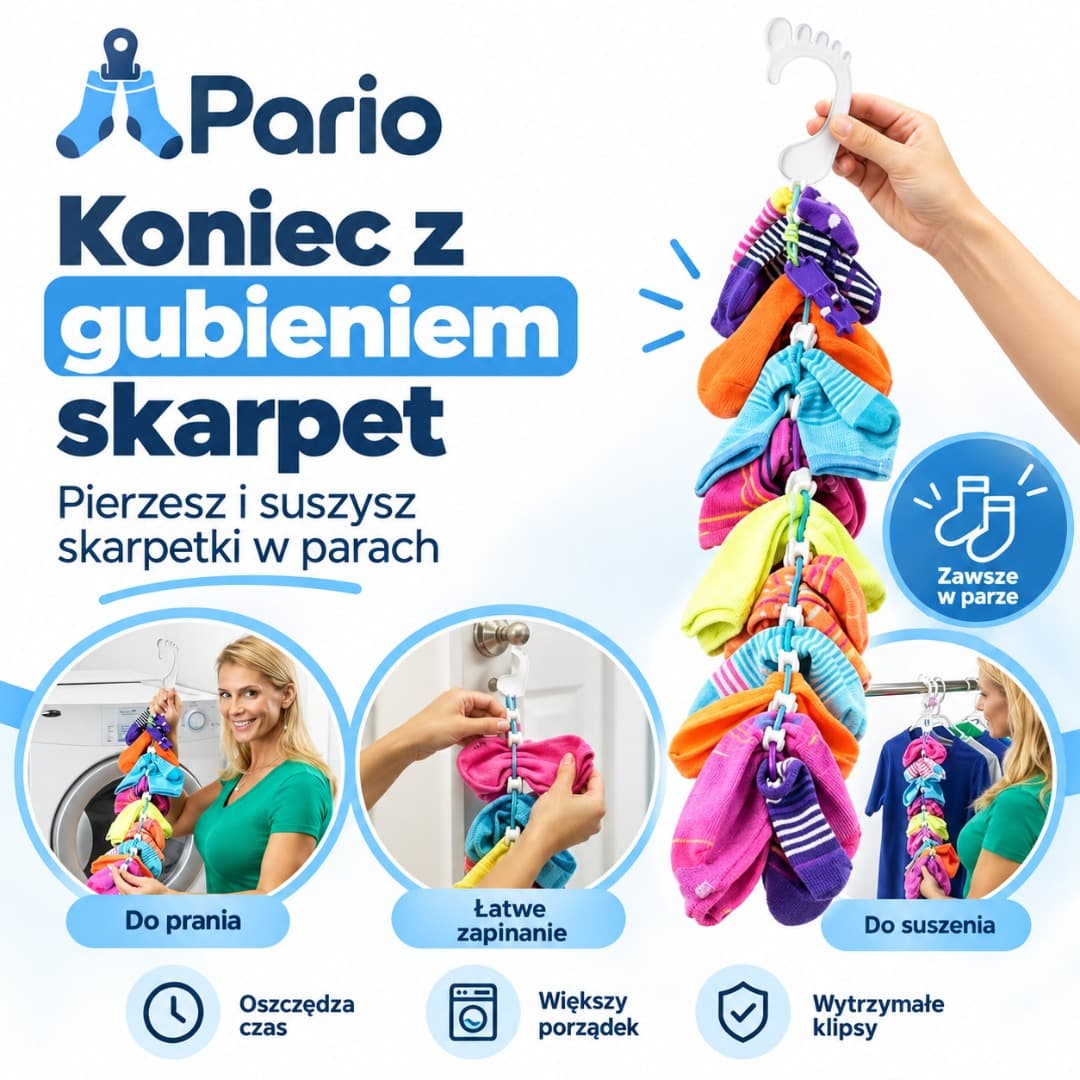 Pario™ – sznurek do prania i suszenia skarpet