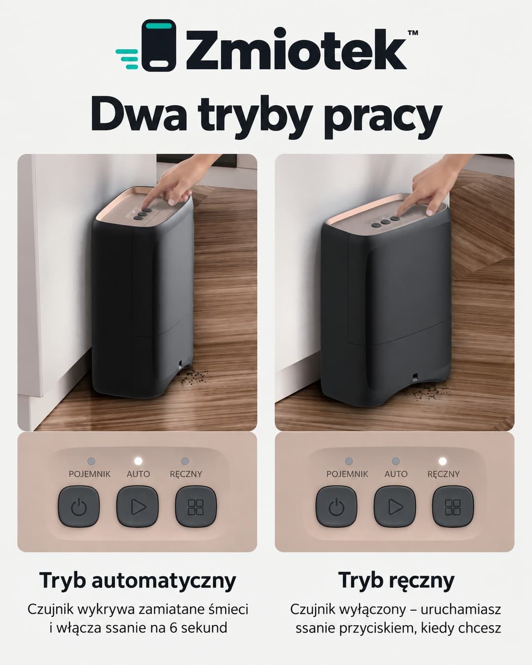 Zmiotek™ – automatyczna szufelka z odkurzaczem