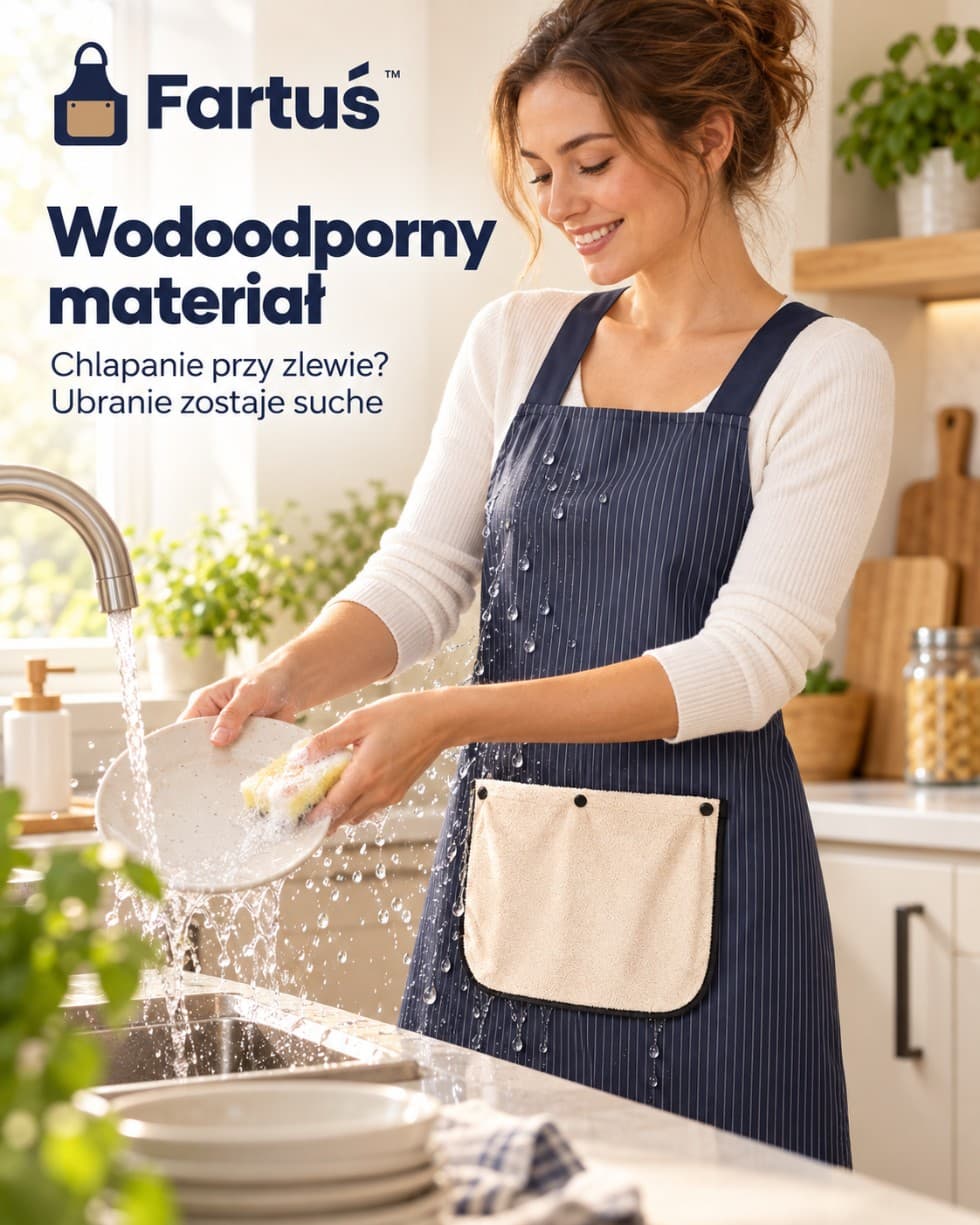 Fartuś™ – wodoodporny fartuch kuchenny z ręcznikiem do rąk