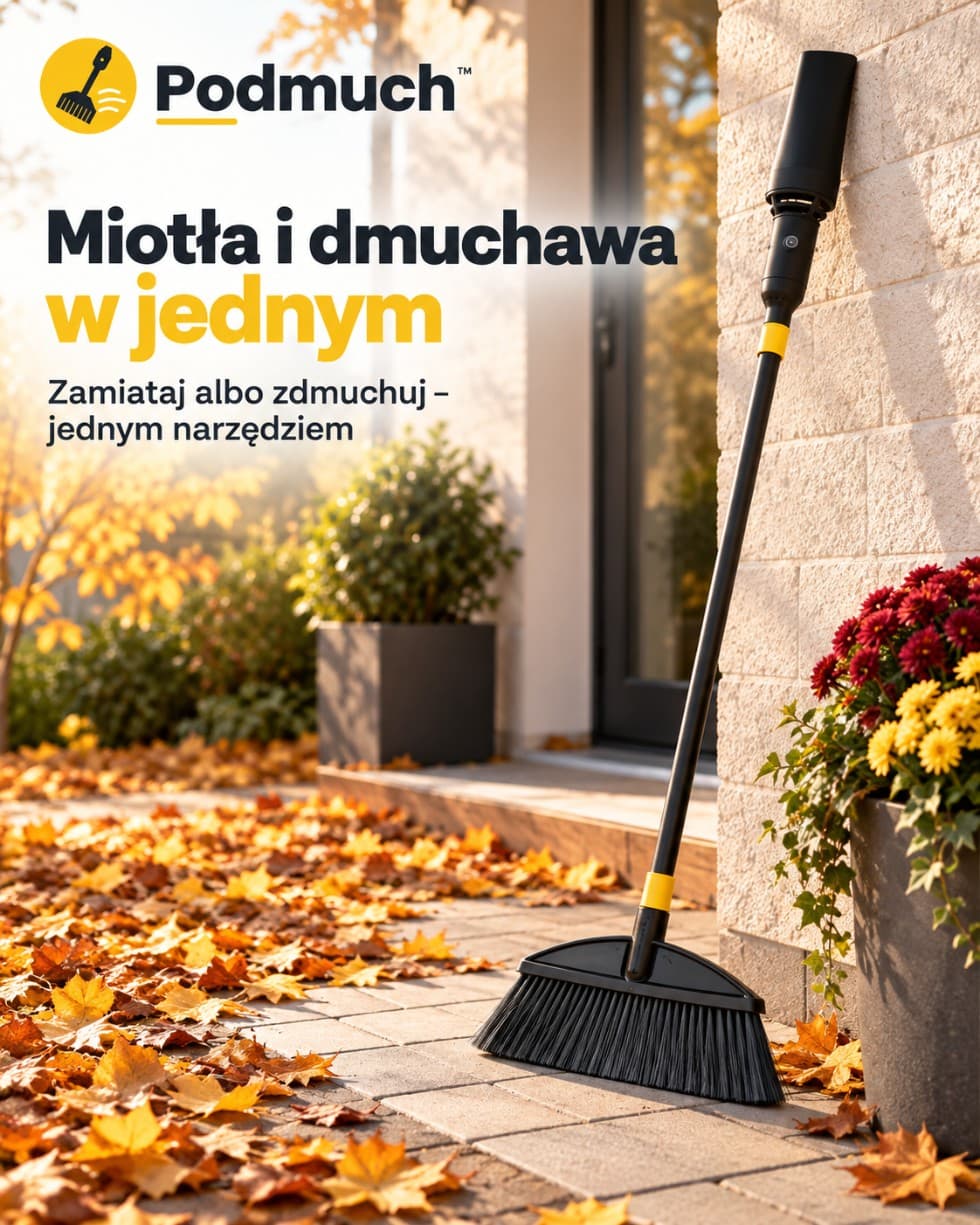 Podmuch™ – miotła z wbudowaną dmuchawą akumulatorową