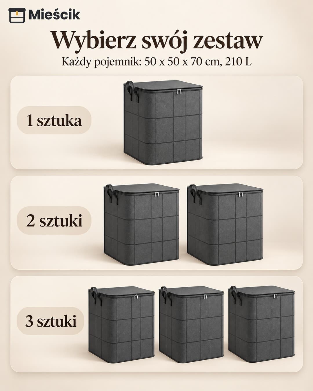 Mieścik™ – składany pojemnik XXL na pościel i ubrania