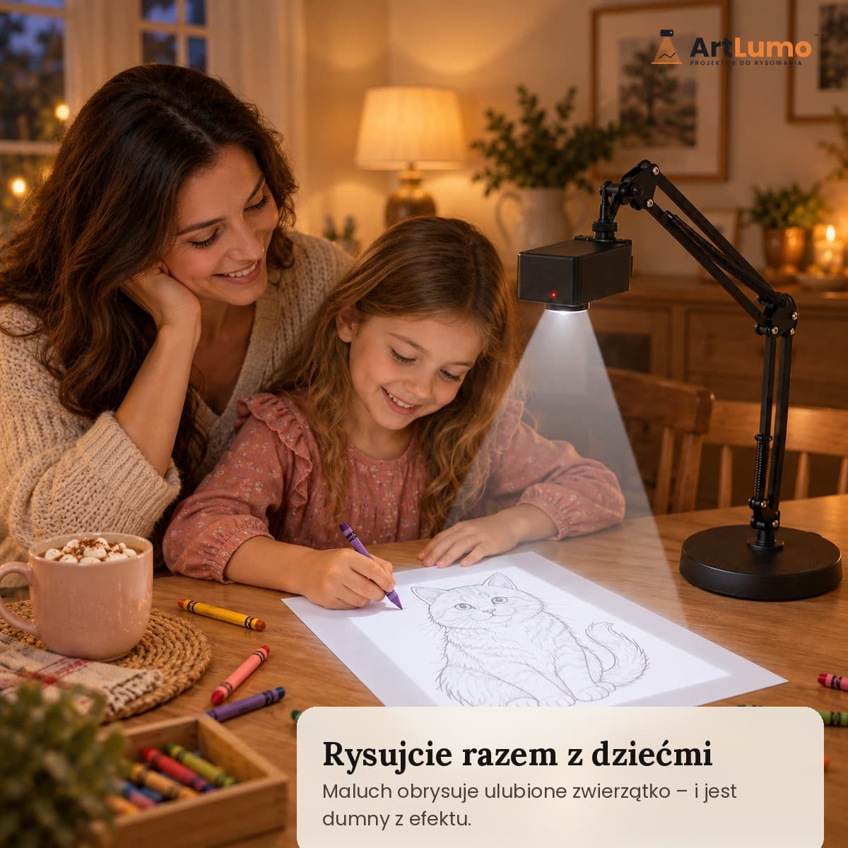 ArtLumo™ – projektor do rysowania i odrysowywania z ramieniem 360°