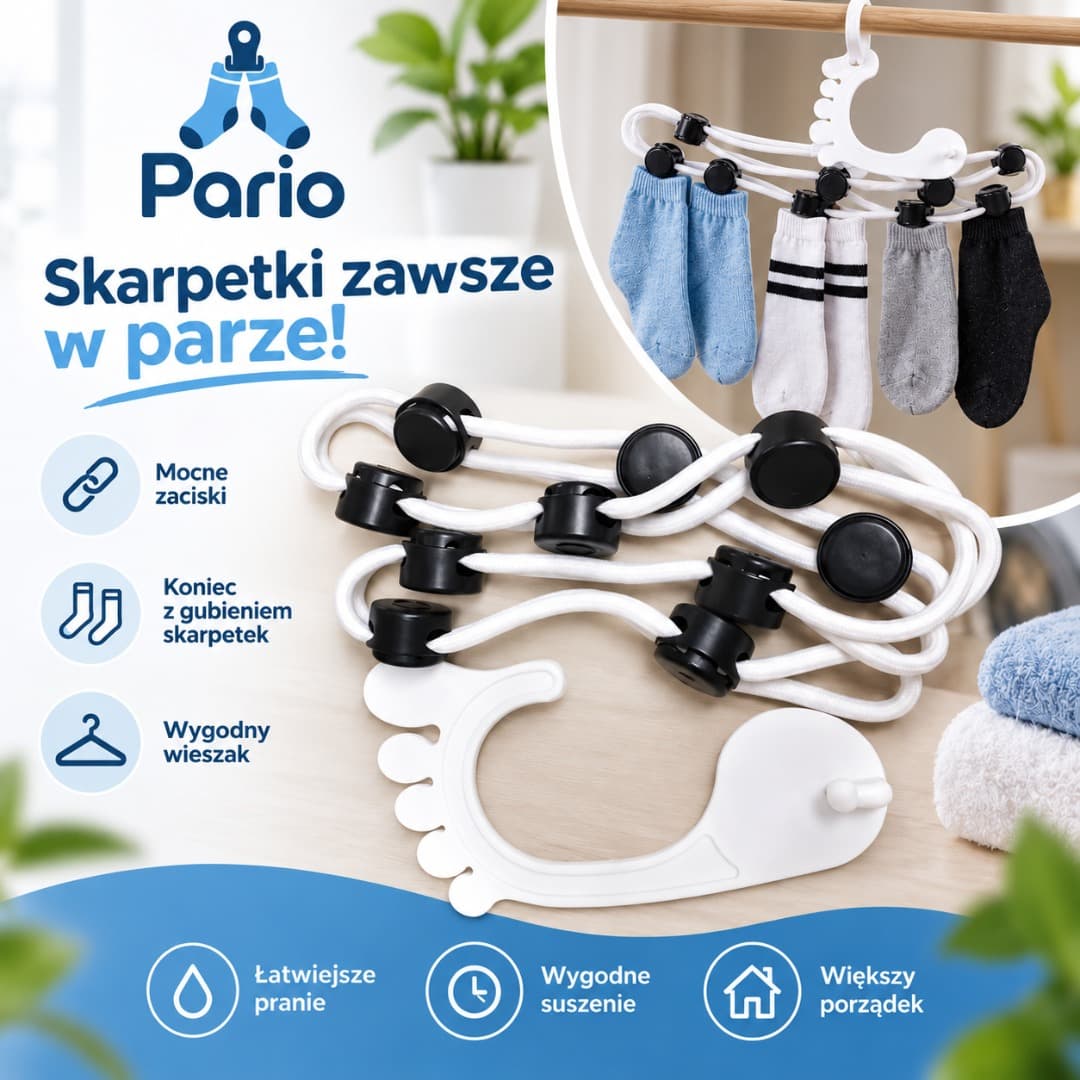 Pario™ – sznurek do prania i suszenia skarpet