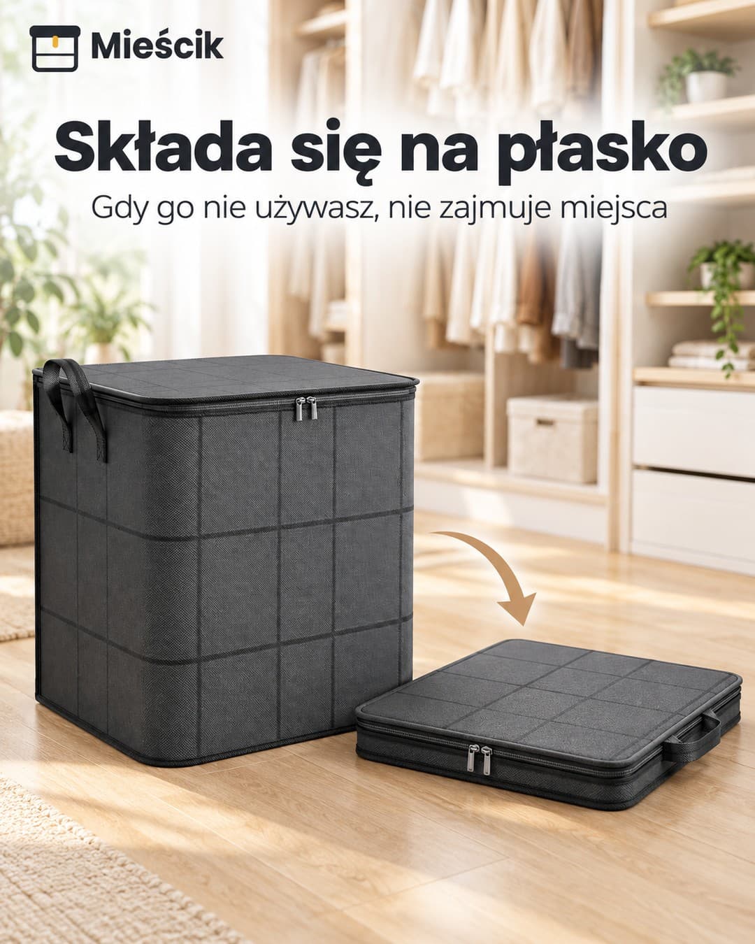 Mieścik™ – składany pojemnik XXL na pościel i ubrania