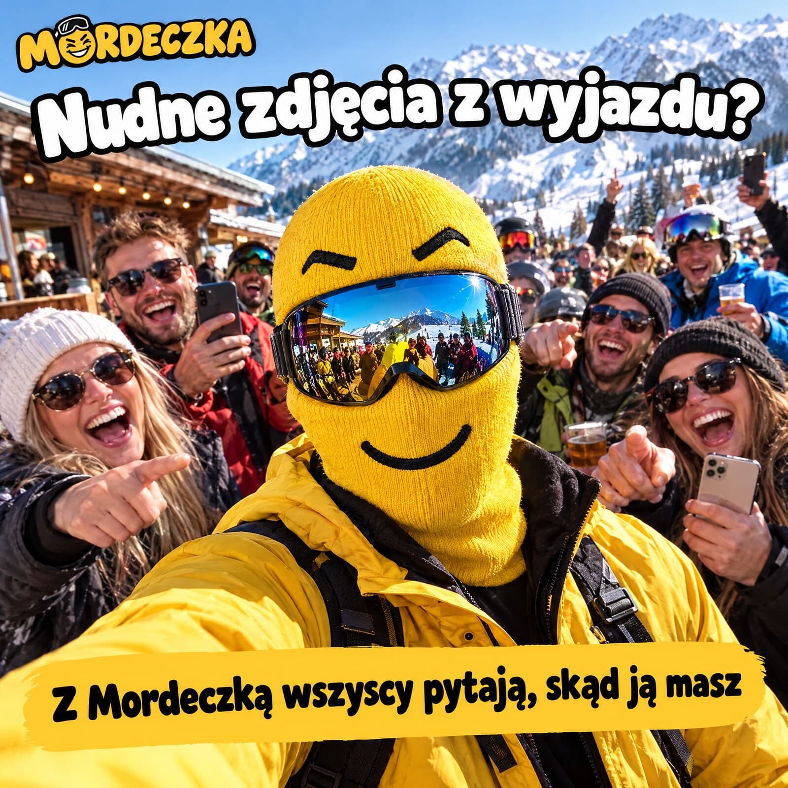 Mordeczka™ – śmieszna kominiarka narciarska z buźką