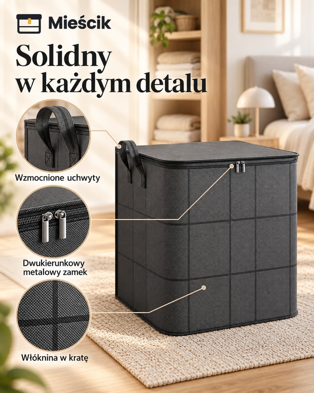 Mieścik™ – składany pojemnik XXL na pościel i ubrania