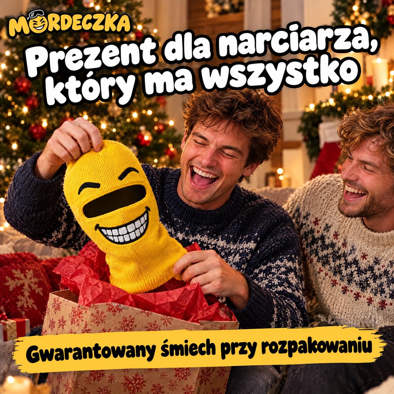 Mordeczka™ – śmieszna kominiarka narciarska z buźką