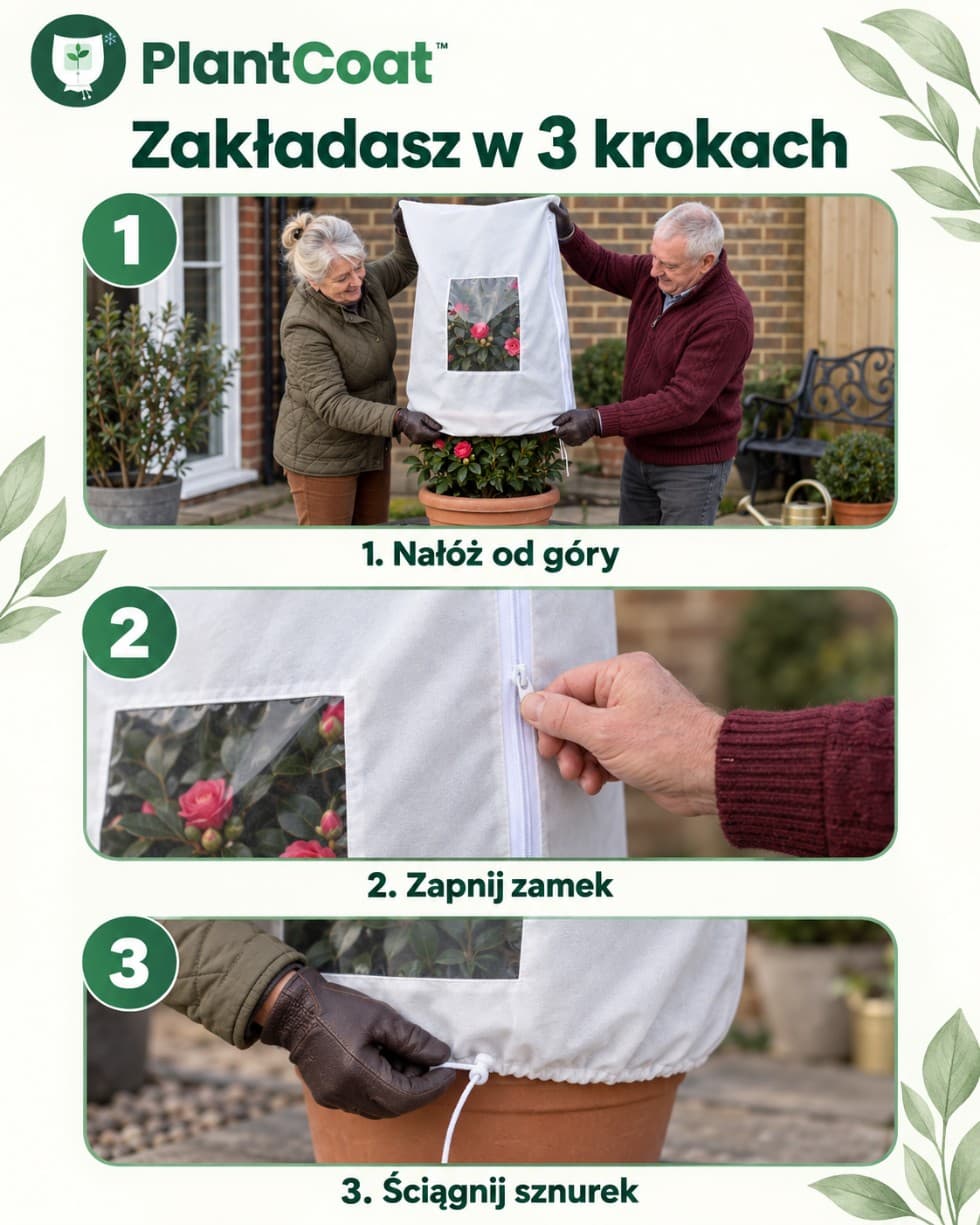 PlantCoat™ – zimowy pokrowiec na rośliny z okienkiem