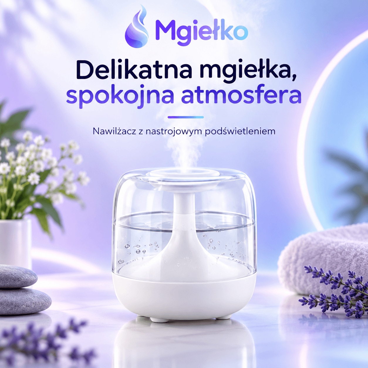 Mgiełko™ – nawilżacz powietrza z kolorowym podświetleniem LED
