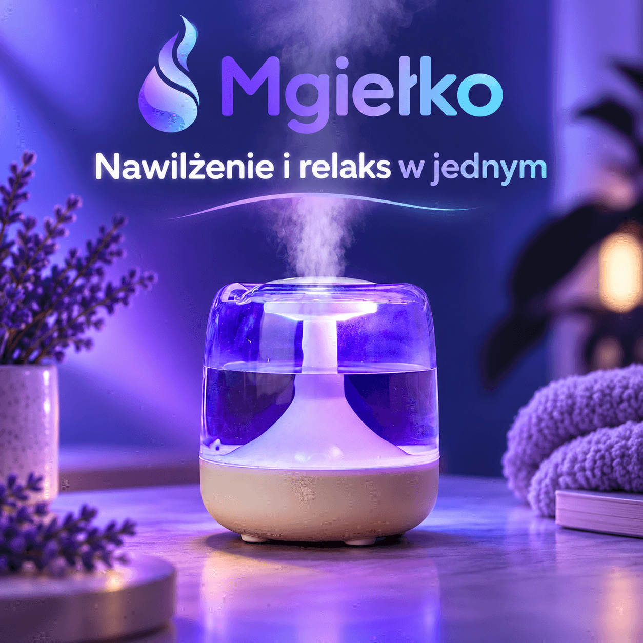 Mgiełko™ – nawilżacz powietrza z kolorowym podświetleniem LED