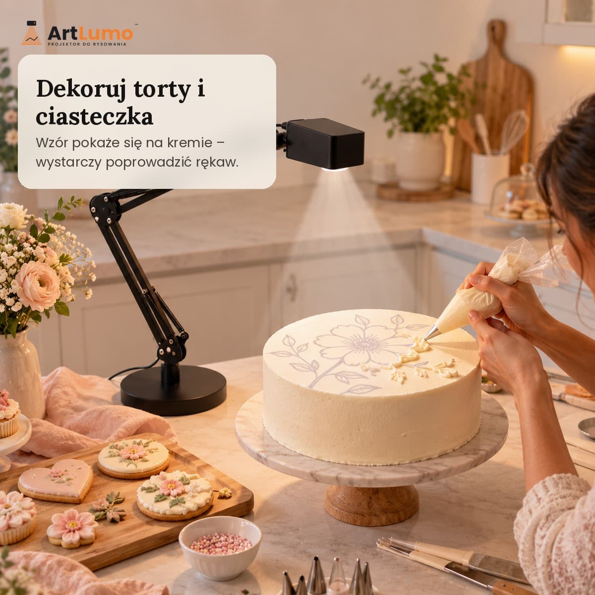 ArtLumo™ – projektor do rysowania i odrysowywania z ramieniem 360°