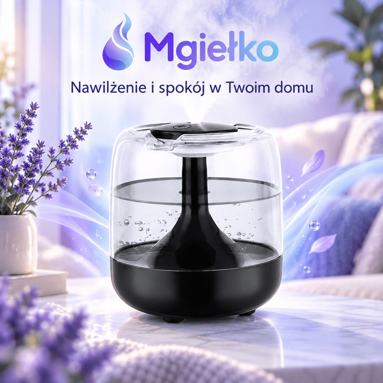 Mgiełko™ – nawilżacz powietrza z kolorowym podświetleniem LED