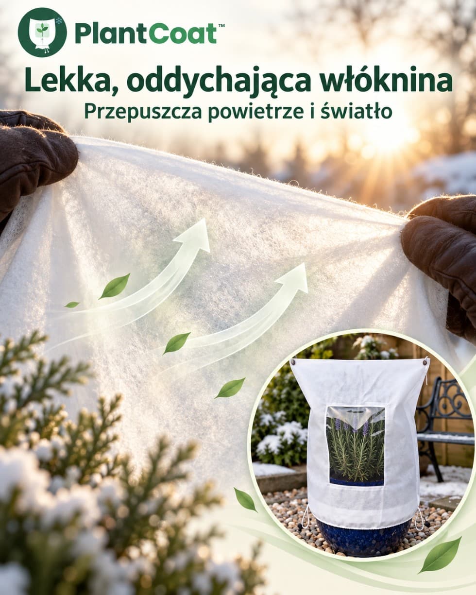 PlantCoat™ – zimowy pokrowiec na rośliny z okienkiem