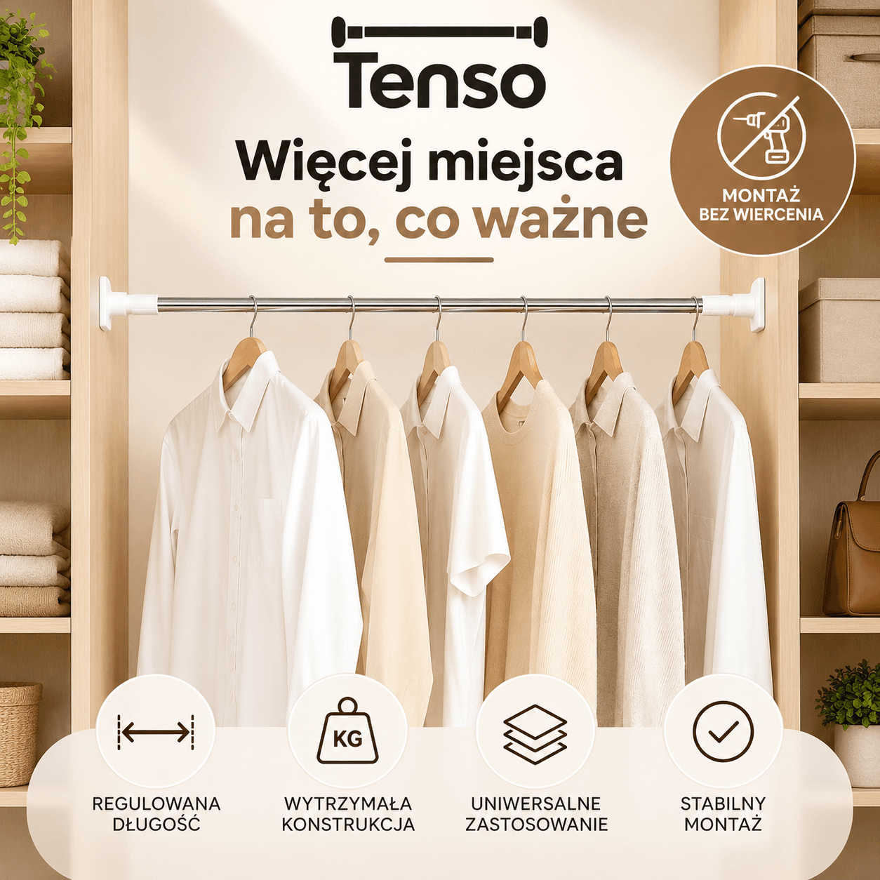 Tenso™ – regulowany drążek rozporowy bez wiercenia