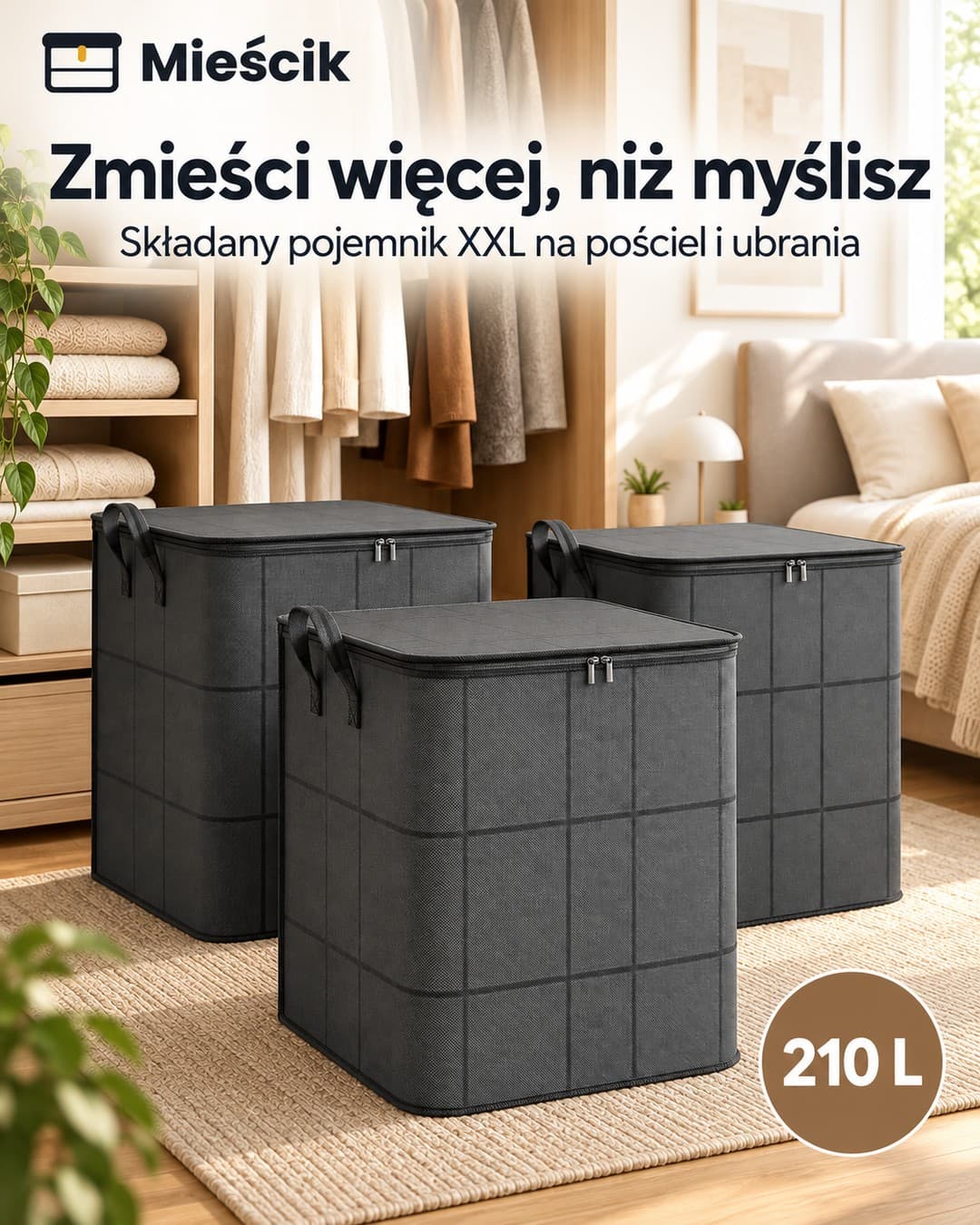 Mieścik™ – składany pojemnik XXL na pościel i ubrania