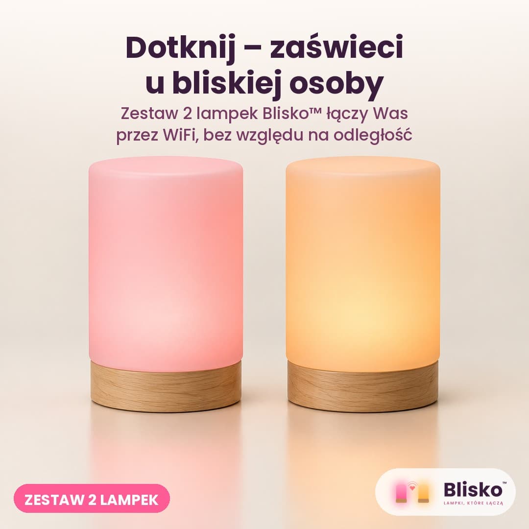 Blisko™ – lampki przyjaźni na odległość, dotykowe, WiFi (zestaw 2 szt.)