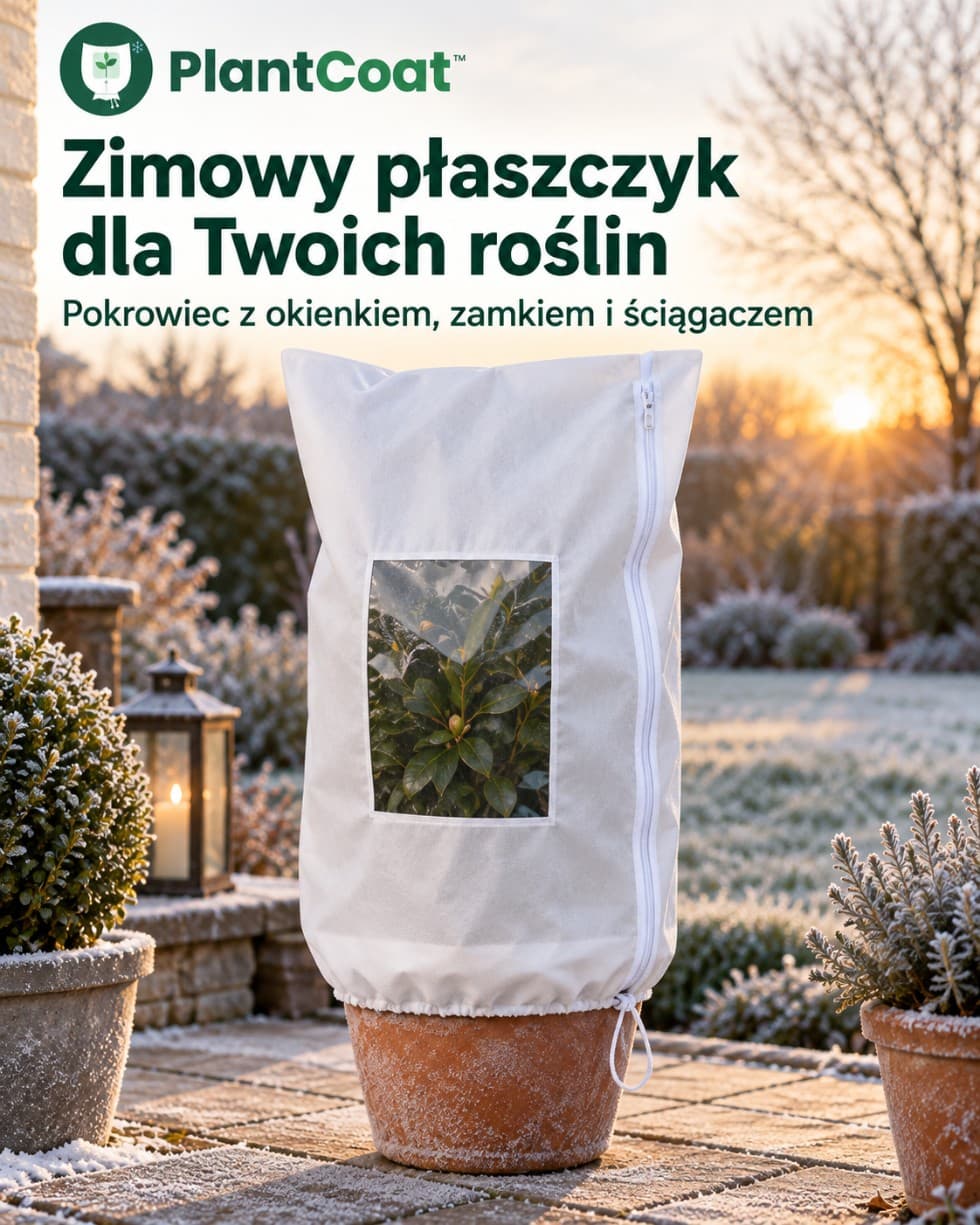 PlantCoat™ – zimowy pokrowiec na rośliny z okienkiem